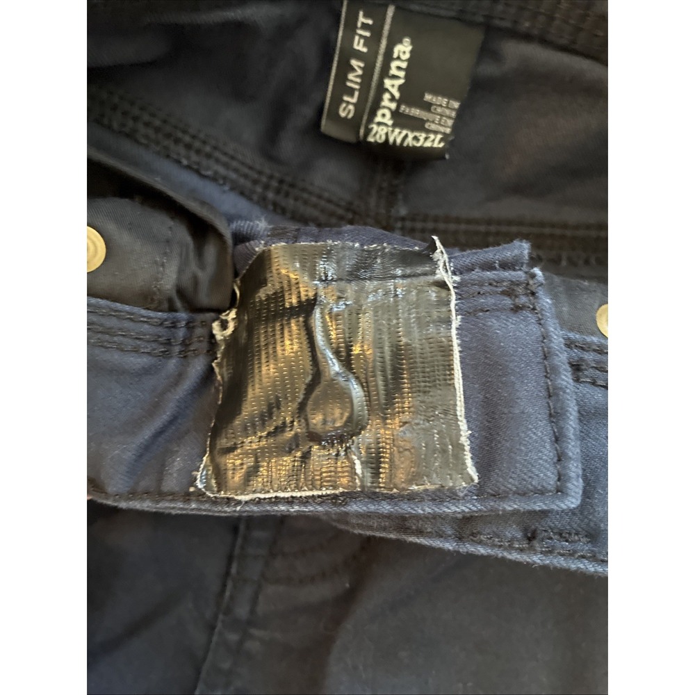 PRANA Men's Casual Pants Slim Fit Leg Flat Front Solid Navy Blue 28x32 - Picture 4 of 9
